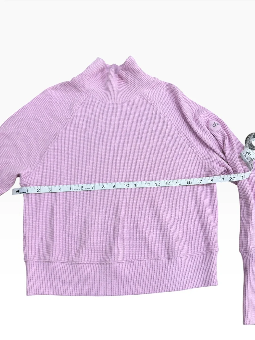 Alo Yoga Sugar Plum Waffle Weekend Escape Mock Neck Sweatshirt Small